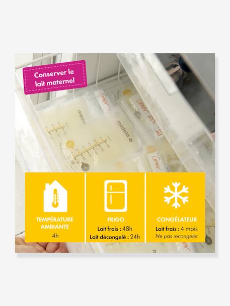 Doos van 25 borstmelkbewaarzakken Pump & Save MEDELA TRANSPARANT - vertbaudet enfant 