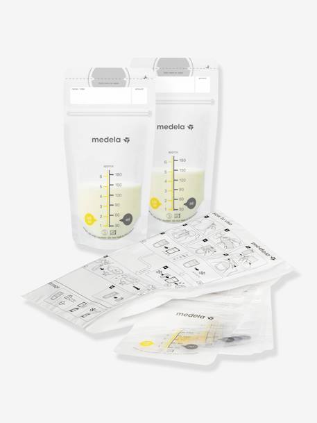 Doos van 25 borstmelkbewaarzakken Pump & Save MEDELA TRANSPARANT - vertbaudet enfant 