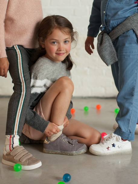 Corduroy sneakers voor meisjes GRIJS - vertbaudet enfant 