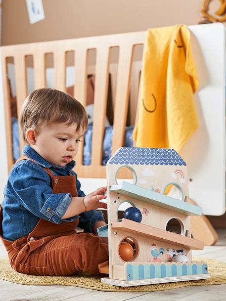 Houten ballenglijbaan meerkleurig - vertbaudet enfant 