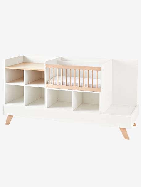 Gecombineerd 4 in 1 meegroeibed COMBINID Wit / grijs+WIT / HOUT - vertbaudet enfant 