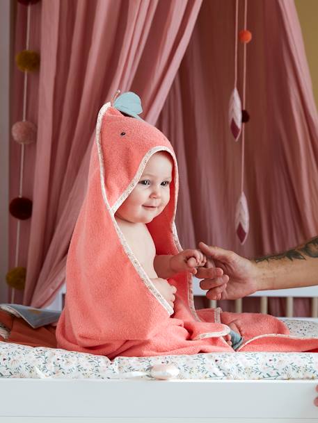 Badcape baby Appeltjes roze - vertbaudet enfant 