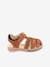 Leren jongenssandalen Platinium KICKERS® camel+marineblauw - vertbaudet enfant 