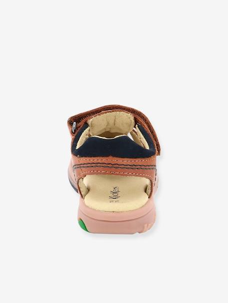 Leren jongenssandalen Platinium KICKERS® camel+marineblauw - vertbaudet enfant 