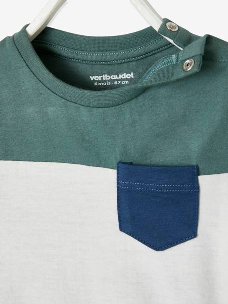 Baby colorblock T-shirt met korte mouwen geel+groengrijs - vertbaudet enfant 