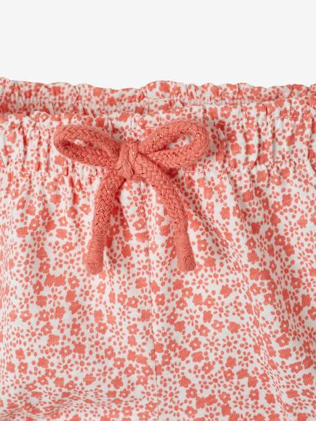 Short voor babymeisje van mesh mosterdgeel bedrukt+saliegroen+wit met print - vertbaudet enfant 