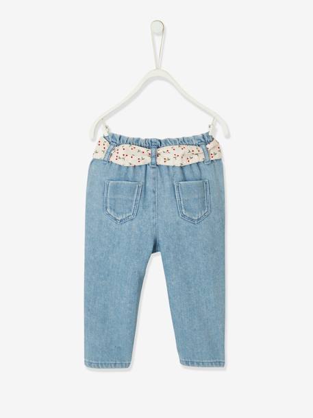 Babyjeans met stoffen riem double stone - vertbaudet enfant 