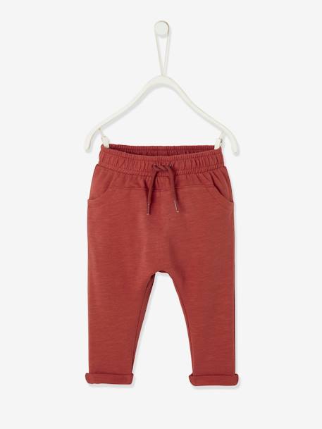 Babybroek uit molton voor jongens baksteen+donker lindegroen+gechineerd lichtgrijs+karamel+leiblauw+Marine grijs+zandbeige - vertbaudet enfant 