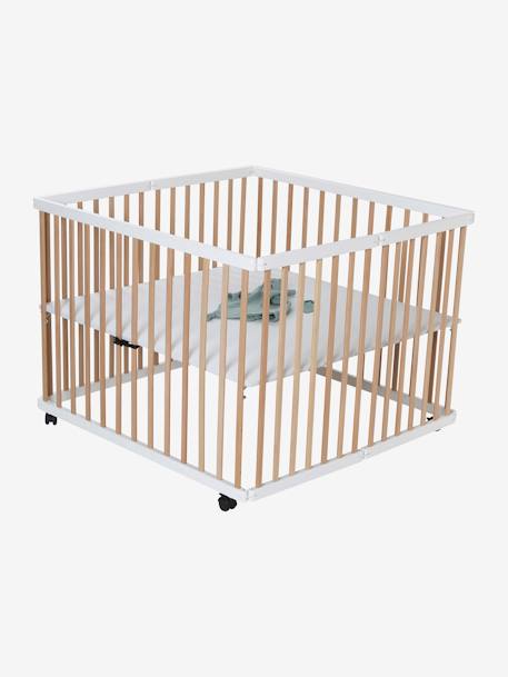 Houten opvouwbare box VERTBAUDET naturel/wit+wit - vertbaudet enfant 