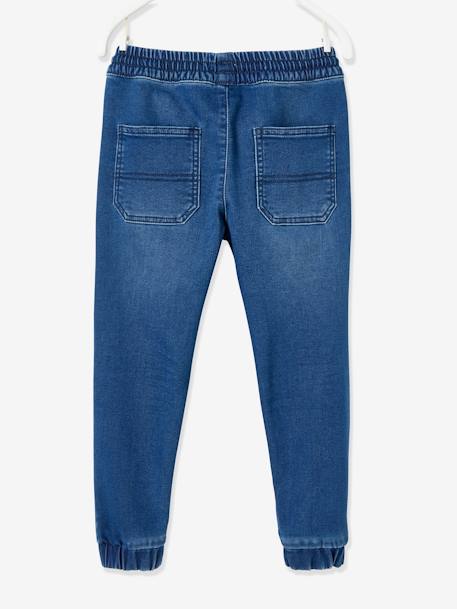 Makkelijk aan te trekken jongensbroek van molton met denim-effect LICHTGRIJS DENIM+stone - vertbaudet enfant 