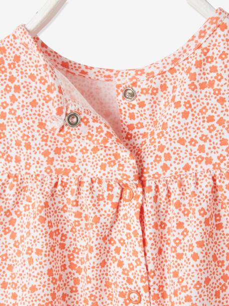 Baby T-shirt met bloemenprint marineblauw met print+oranje met print+turquoiseblauw - vertbaudet enfant 