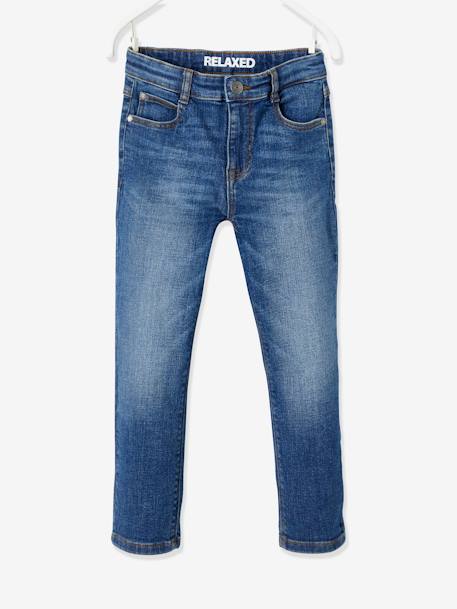 Jongensjeans met losse pasvorm en laag kruis denimgrijs+stone - vertbaudet enfant 