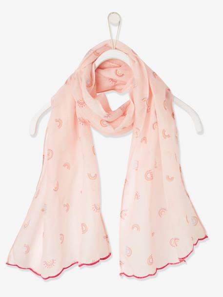 Meisjessjaal met regenboogprint roze met print - vertbaudet enfant 