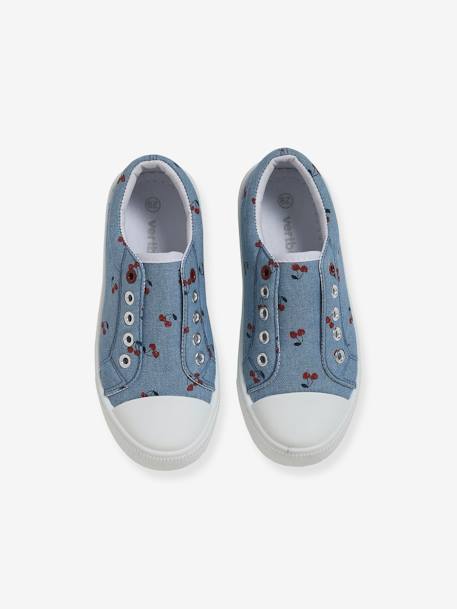 Stoffen elastische sneakers voor meisjes hemelsblauw+Kersenblauw - vertbaudet enfant 