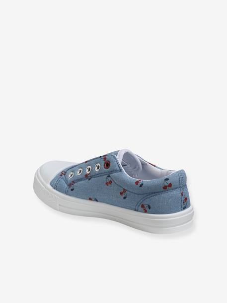 Stoffen elastische sneakers voor meisjes Kersenblauw - vertbaudet enfant 