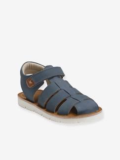 Schoenen-Jongen schoenen 23-38-Sandalen-Jongenssandalen van leer met klittenbandsluiting