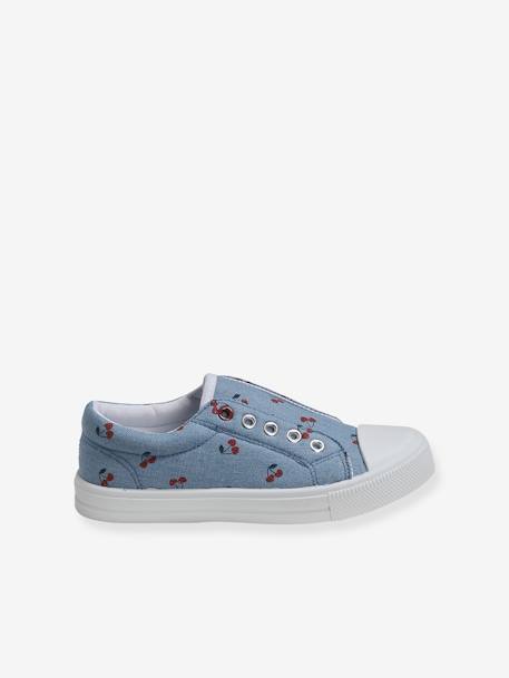 Stoffen elastische sneakers voor meisjes hemelsblauw+Kersenblauw - vertbaudet enfant 