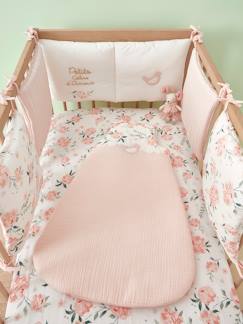 Linnengoed en decoratie-Baby beddengoed-Bedomtrek-Modulaire bedbumper/veranderbare boxrand EAU DE ROSE