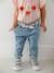 Babyjeans met stoffen riem double stone - vertbaudet enfant 