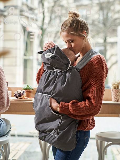 Beschermhoes voor baby-draagzak grijs+inkt - vertbaudet enfant 