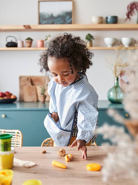 Slab lange mouwen Plantenprint+Vichyblauw+vos - vertbaudet enfant 