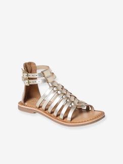 -Hoge leren sandalen voor meisjes