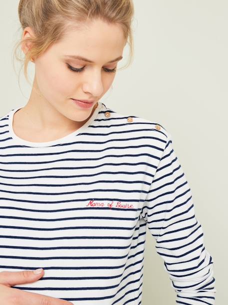 Personaliseerbaar T-shirt in zeemanslook BLAUW GESTREEPT - vertbaudet enfant 