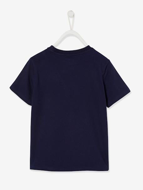 Jongensshirt met grote dinosaurusprint donkerblauwe indigo+mintgroen - vertbaudet enfant 