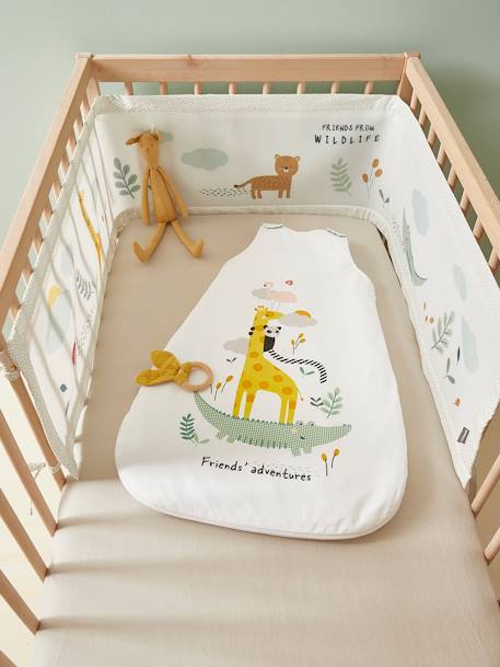 WILDLIFE Oeko-Tex® ademende bedbumper ecru/meerkleurig - vertbaudet enfant 