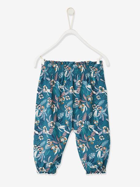 Losse babybroek met print ecru+groen met print+paars, bedrukt - vertbaudet enfant 