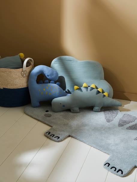 Set van 2 kussens PETIT DINO blauw / kaki - vertbaudet enfant 