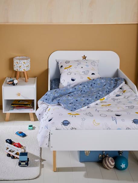 Set met dekbedovertrek + kussensloop voor kinderbed COSMOS Basics blauw/meerkleurig - vertbaudet enfant 