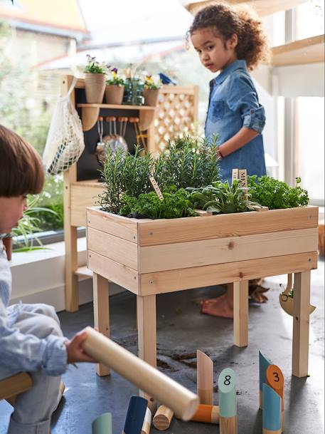 Vierkante houten moestuin BEIGE - vertbaudet enfant 