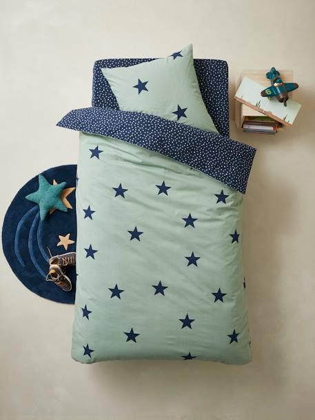 Hoeslaken kind DREAM BIG marineblauw / sterren - vertbaudet enfant 