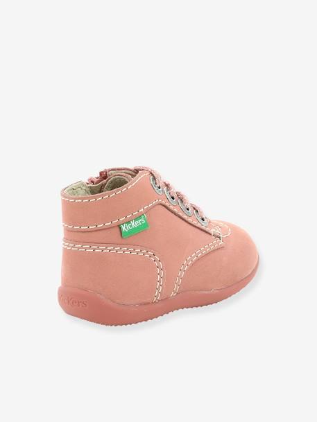 Leren laarsjes meisjesbaby Bonzip 2 KICKERS® 1ers pas lichtroze - vertbaudet enfant 