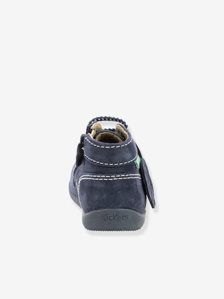 Leren laarsjes jongensbaby Bonzip 2 KICKERS® 1e stapjes marineblauw - vertbaudet enfant 