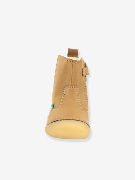 Leren laarzen Socool Cho KICKERS® 1e stappen voor jongensbaby's camelkleurig+marineblauw - vertbaudet enfant 