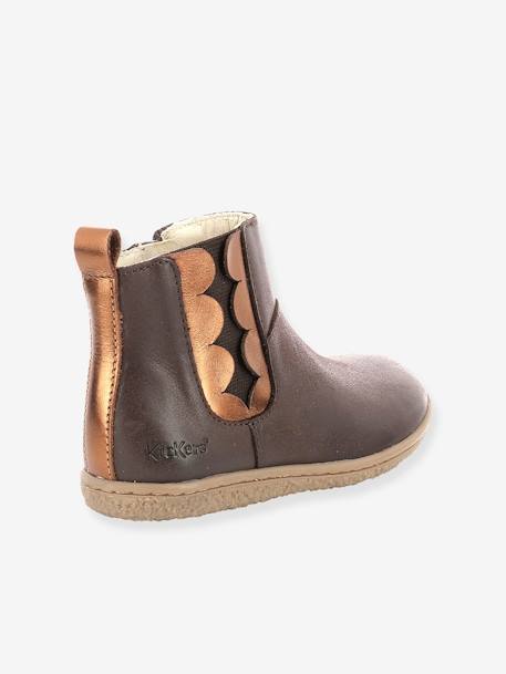 Laarsjes Vetudi KICKERS® voor meisjes bronsbruin+camel goud+metallic marineblauw - vertbaudet enfant 