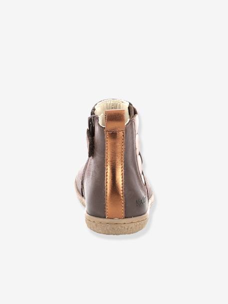 Laarsjes Vetudi KICKERS® voor meisjes bronsbruin+camel goud+metallic marineblauw - vertbaudet enfant 