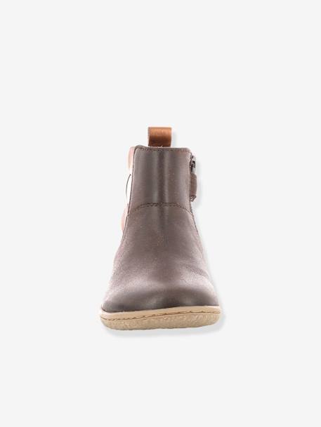 Laarsjes Vetudi KICKERS® voor meisjes bronsbruin+camel goud+metallic marineblauw - vertbaudet enfant 