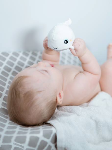 Draagbaar nachtlicht & knuffeltje PABOBO Shakies Eenhoorn+Walvis - vertbaudet enfant 