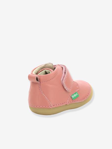 Leren meisjeslaarzen Sabio KICKERS® 1e babystapjes oudroze - vertbaudet enfant 