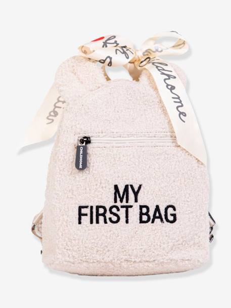 CHILDHOME 'My first bag' Teddy rugzak Beige+Ecru - vertbaudet enfant 