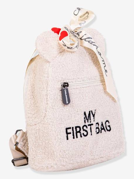 CHILDHOME 'My first bag' Teddy rugzak Beige+Ecru - vertbaudet enfant 