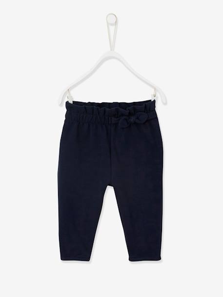 Molton babybroek met elastische taille flesgroen+inkt+koraal - vertbaudet enfant 