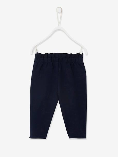 Molton babybroek met elastische taille flesgroen+inkt+koraal - vertbaudet enfant 