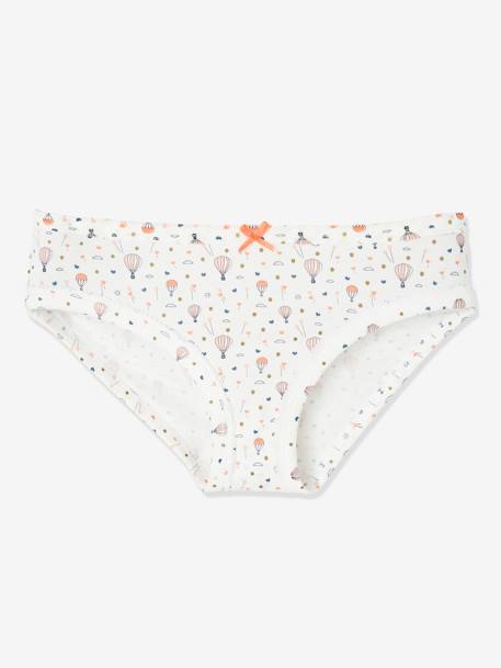 Set van 5 meisjesslipjes Oeko-Tex® met fantasieprint Set ivoor - vertbaudet enfant 