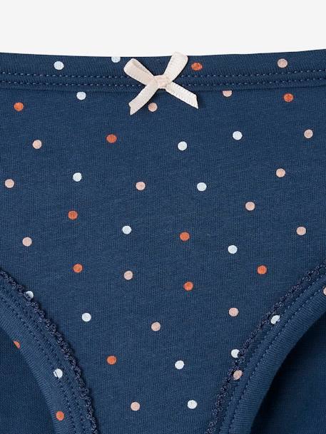 Set van 5 meisjesslipjes Oeko-Tex® met fantasieprint Set ivoor - vertbaudet enfant 