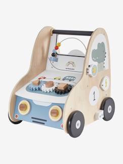 Speelgoed-Eerste levensjaren-Schommelspeelgoed, loopwagens, loopstoelen en loopauto's-Loopwagen met autoremmen, gemaakt van FSC®-hout