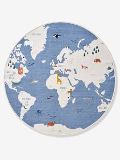Linnengoed en decoratie-Decoratie-Rond tapijt Wereldkaart